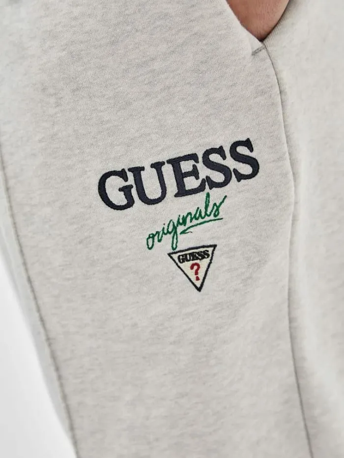 Men Embroidered Logo Jogger Grey Guess Trousers