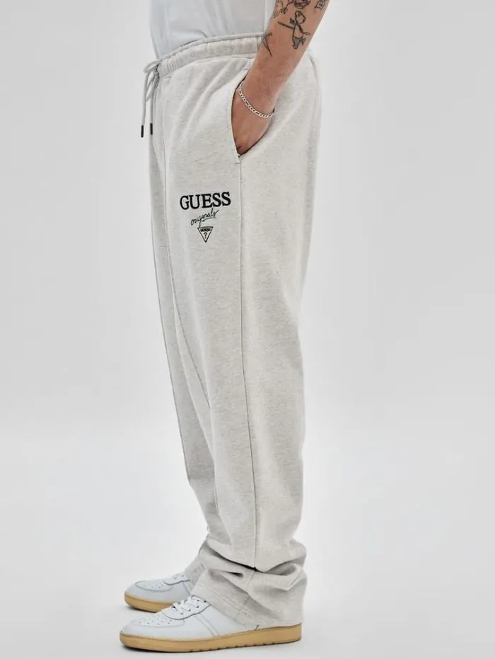 Men Embroidered Logo Jogger Grey Guess Trousers