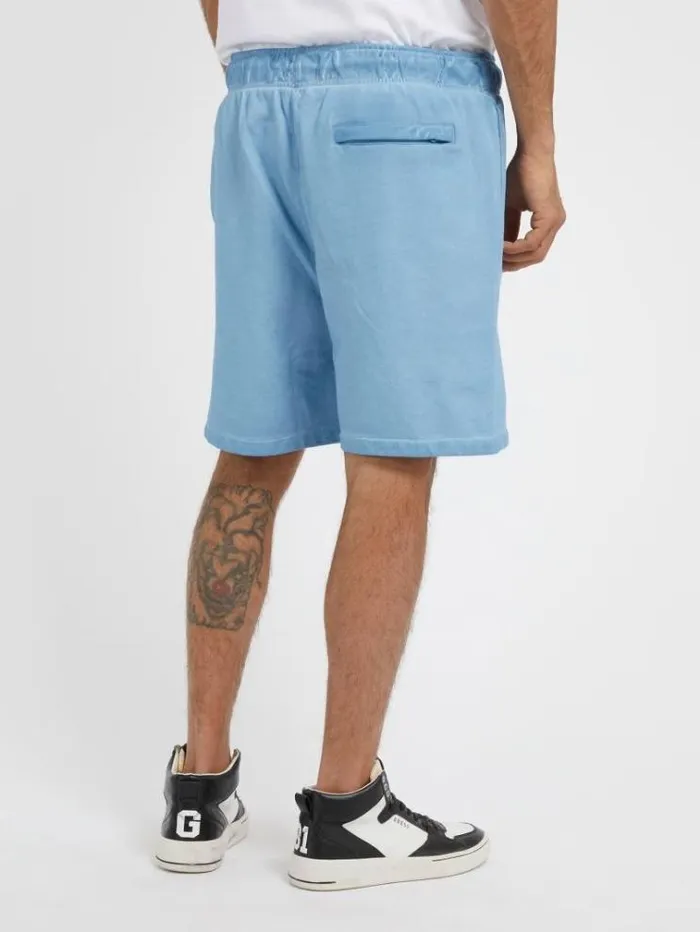 Men Embroidered Logo Shorts Light Blue Guess Trousers