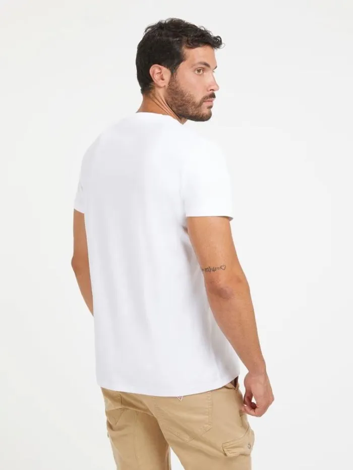 Men Embroidered Logo Tshirt White Guess Tshirts And Polo Shirts
