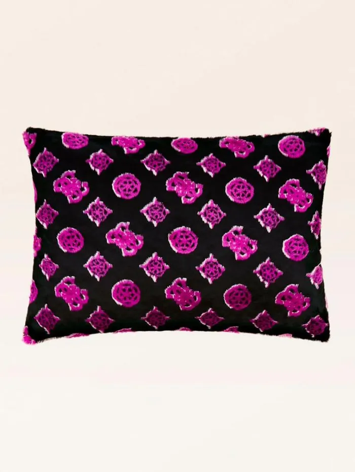 Men Faux Fur Rectangular Cushion Pink Guess Home Collection