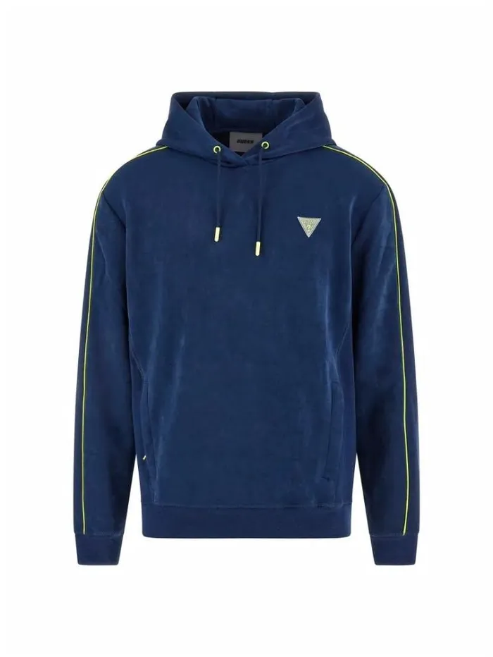 Men Faux Suede Sweatshirt Blue Guess Knitwear And Sweatshirts
