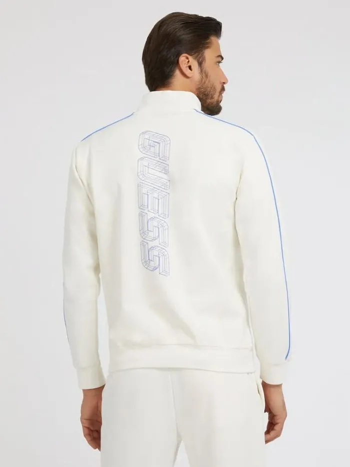 Men Faux Suede Sweatshirt Multi Beige Guess Knitwear And Sweatshirts
