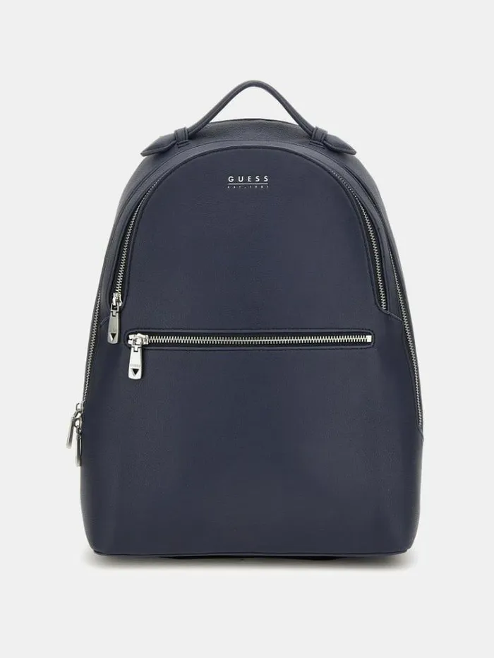 Men Fidenza Faux Leather Backpack Dark Blue Guess Backpacks And Bum Bags