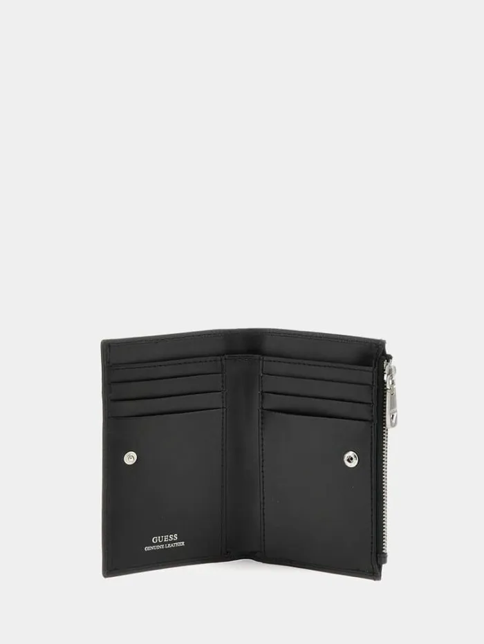 Men Fidenza Genuine Leather Wallet Black Guess Wallets