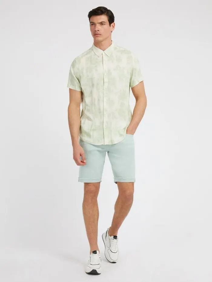 Men Floral Print Shirt Green Multi Guess Shirts