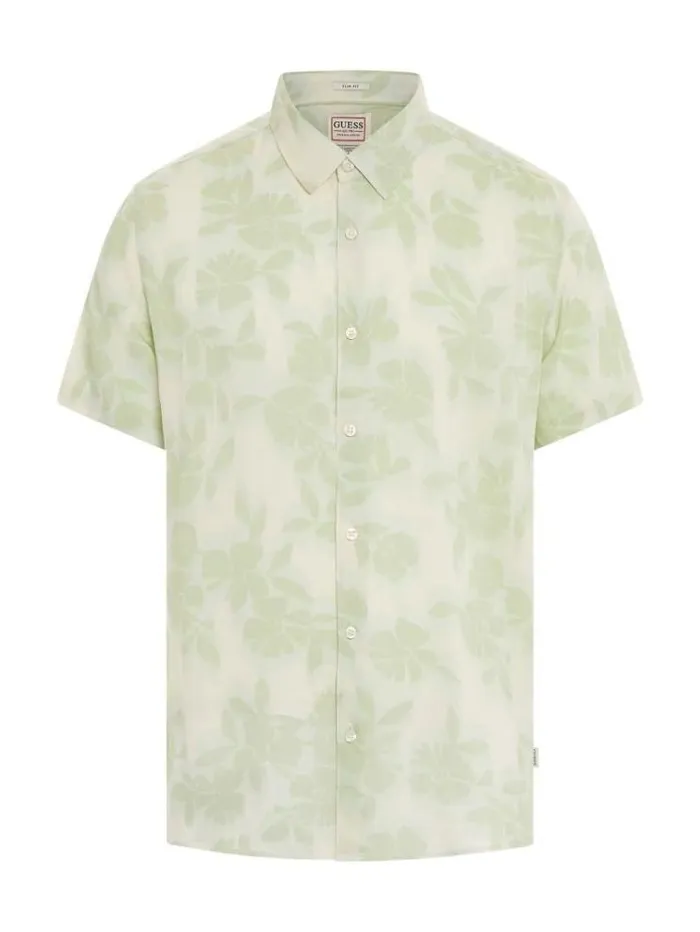 Men Floral Print Shirt Green Multi Guess Shirts