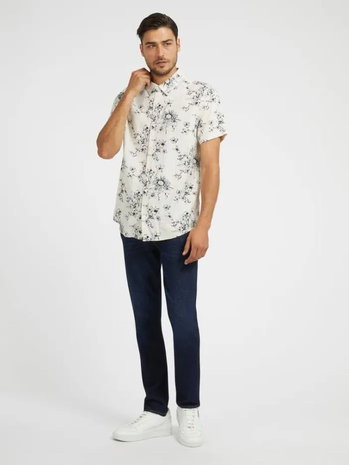 Men Floral Print Shirt White Multi Guess Shirts