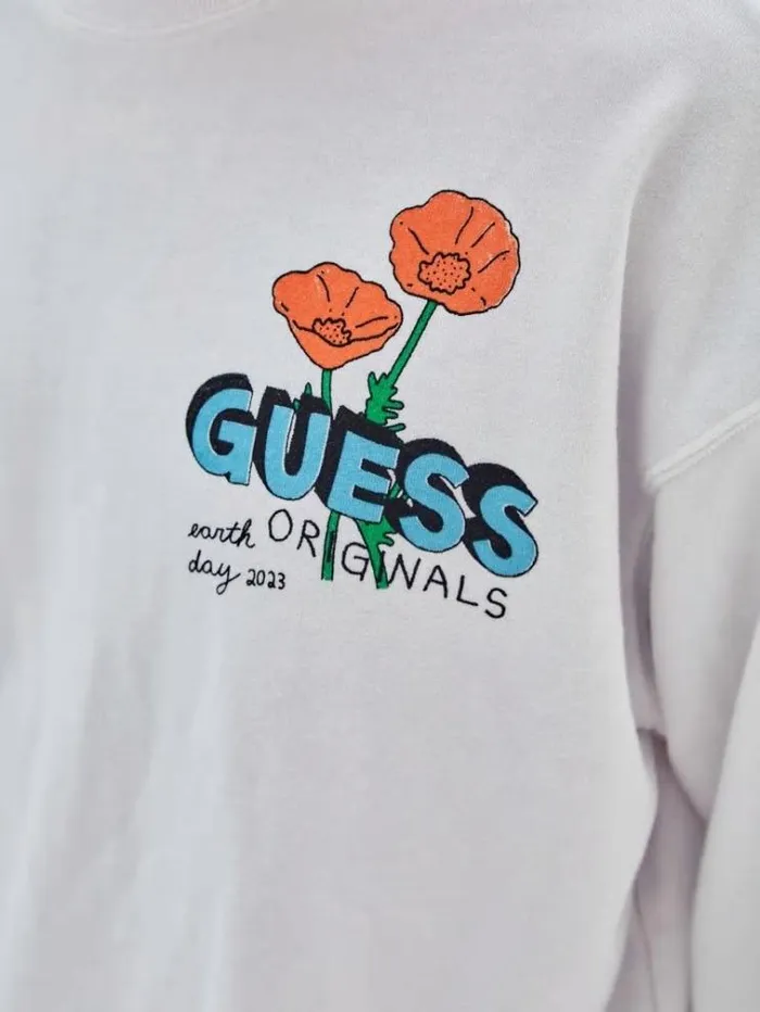 Men Front And Back Print Sweatshirt White Guess Knitwear And Sweatshirts
