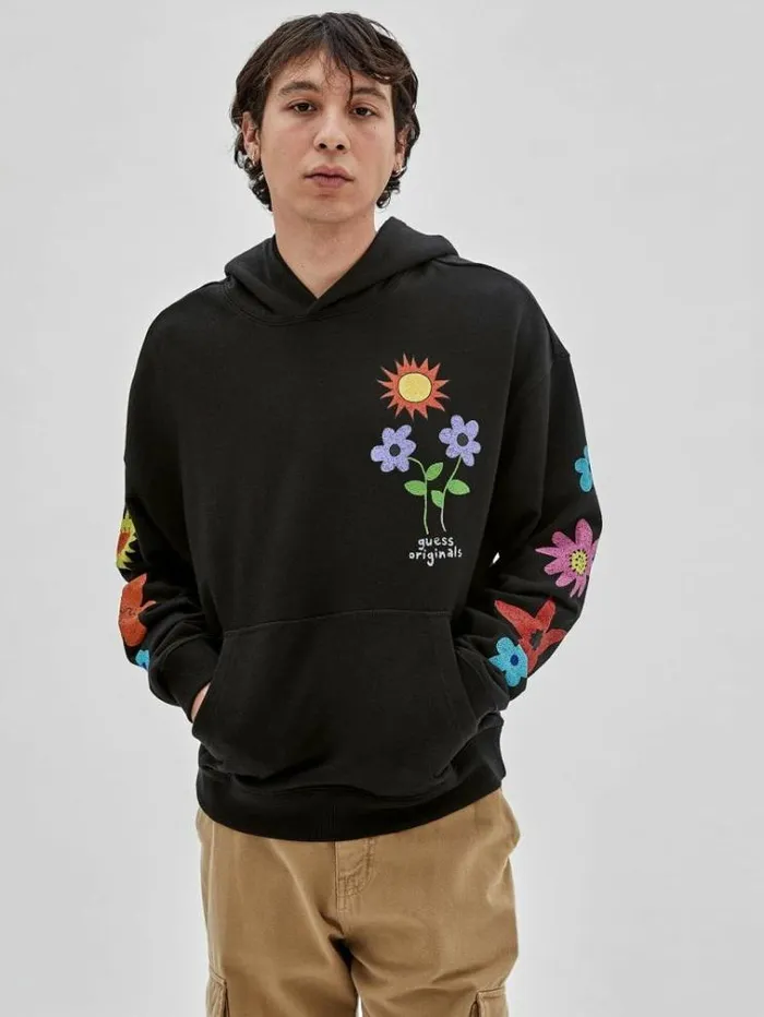 Men Front And Back Sweatshirt Black Guess Knitwear And Sweatshirts