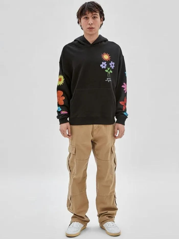 Men Front And Back Sweatshirt Black Guess Knitwear And Sweatshirts