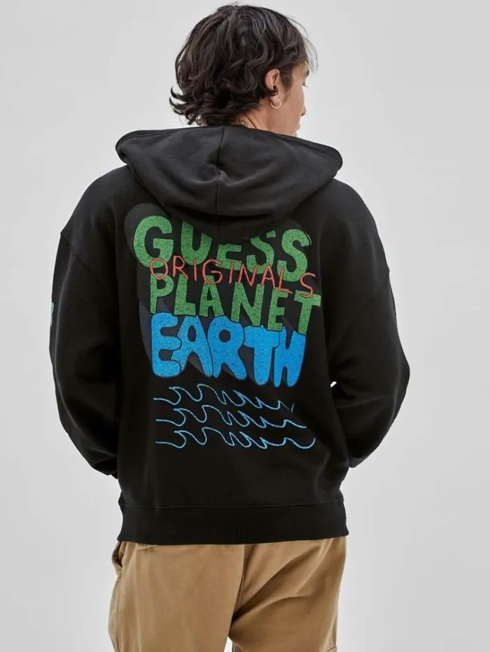Men Front And Back Sweatshirt Black Guess Knitwear And Sweatshirts