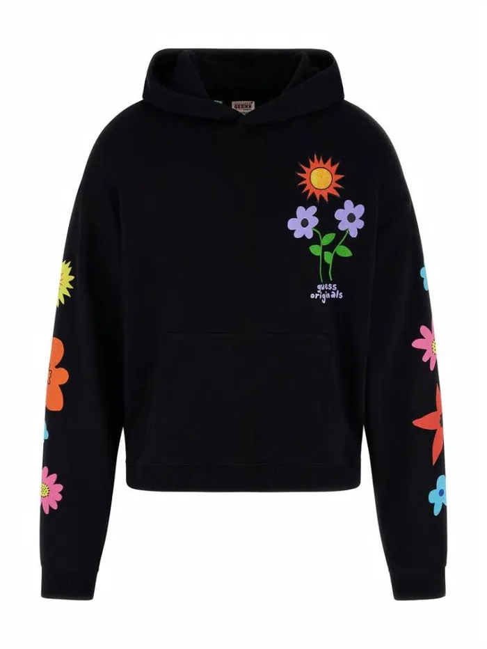 Men Front And Back Sweatshirt Black Guess Knitwear And Sweatshirts