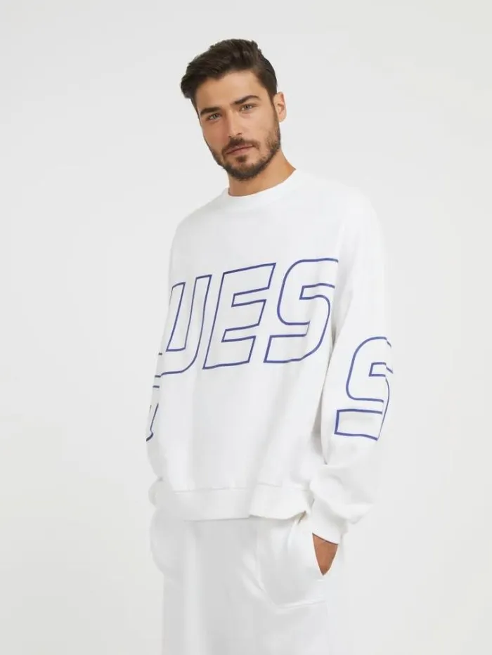 Men Front Logo Sweatshirt Multi Beige Guess Activewear