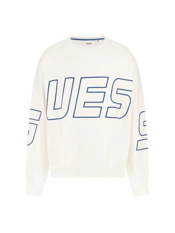 Men Front Logo Sweatshirt Multi Beige Guess Activewear