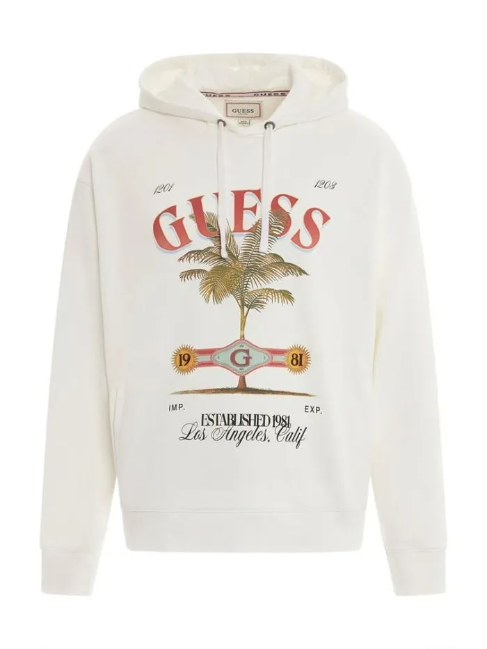 Men Front Logo Sweatshirt Multi Beige Guess Knitwear And Sweatshirts