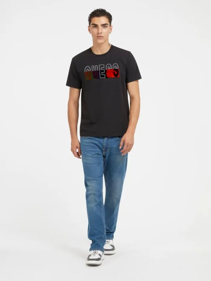 Men Front Logo Tshirt Black Guess Tshirts And Polo Shirts
