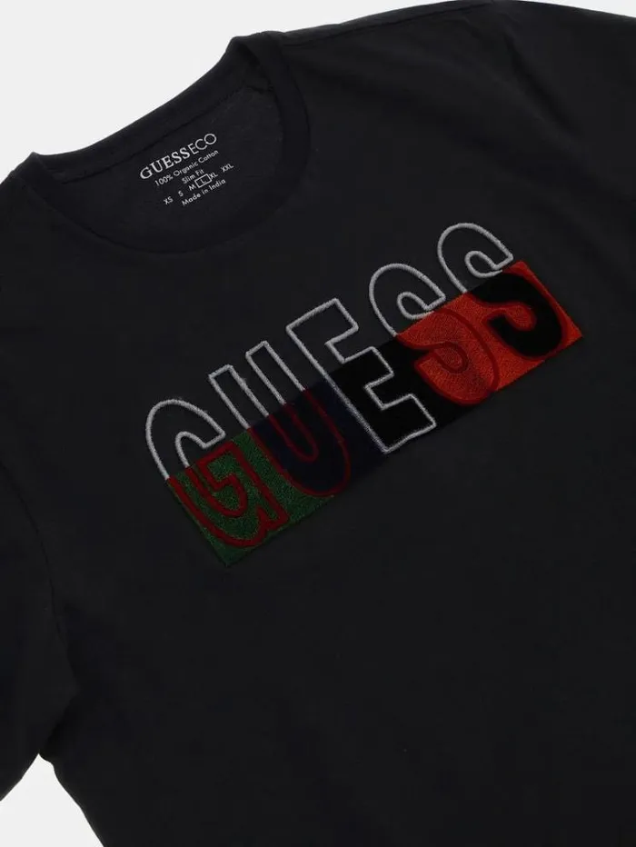 Men Front Logo Tshirt Black Guess Tshirts And Polo Shirts