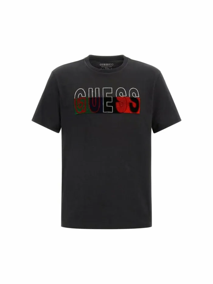 Men Front Logo Tshirt Black Guess Tshirts And Polo Shirts
