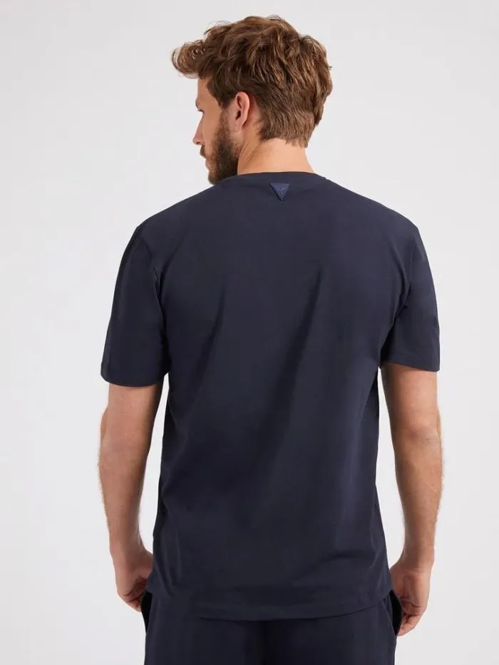 Men Front Logo Tshirt Blue Guess Tshirts And Polo Shirts