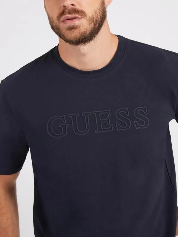 Men Front Logo Tshirt Blue Guess Tshirts And Polo Shirts