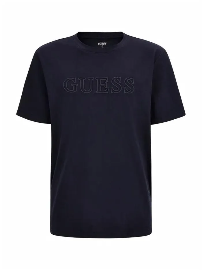Men Front Logo Tshirt Blue Guess Tshirts And Polo Shirts