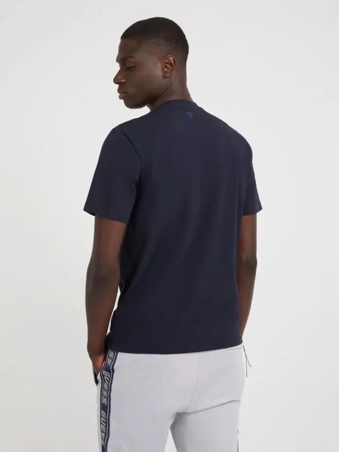 Men Front Logo Tshirt Dark Blue Guess Tshirts And Polo Shirts