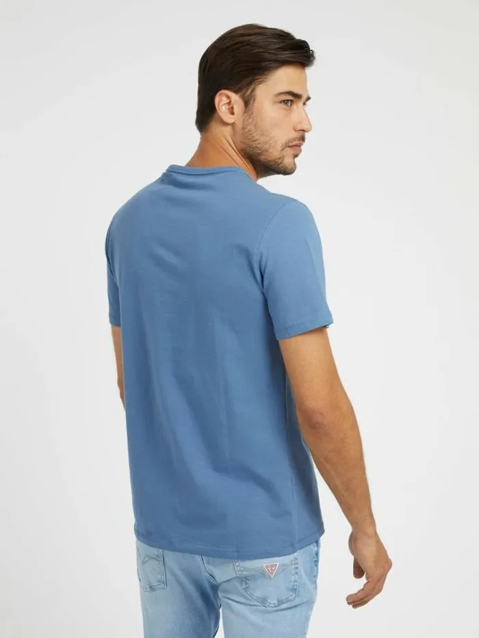 Men Front Logo Tshirt Light Blue Guess Tshirts And Polo Shirts