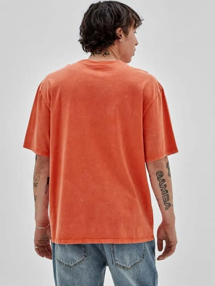 Men Front Logo Tshirt Orange Guess Tshirts And Polo Shirts