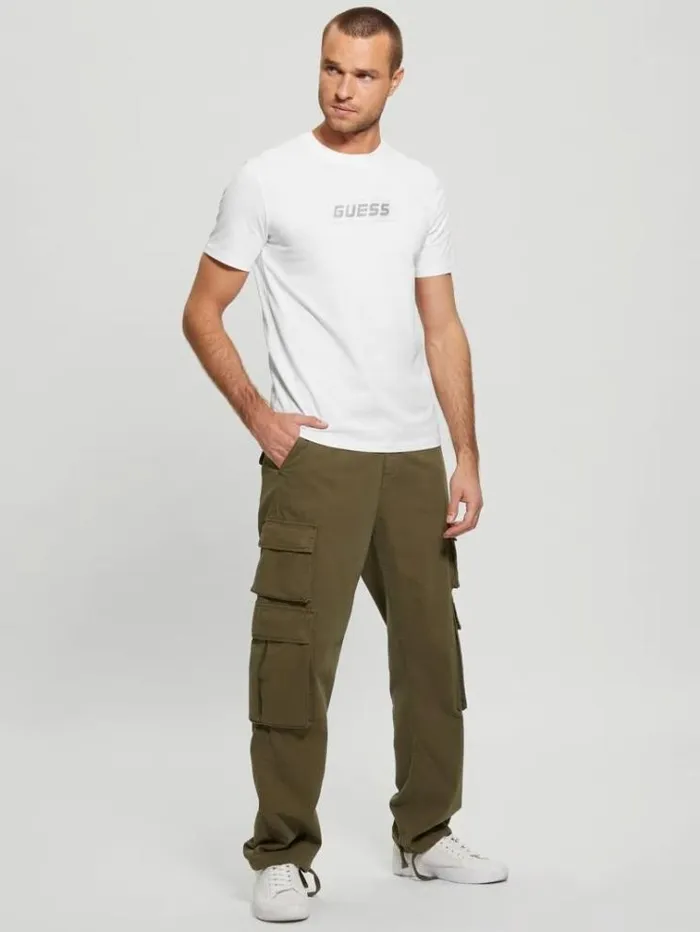 Men Front Logo Tshirt White Guess Activewear