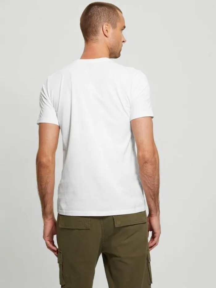 Men Front Logo Tshirt White Guess Activewear