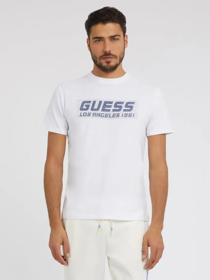 Men Front Logo Tshirt White Guess Tshirts And Polo Shirts