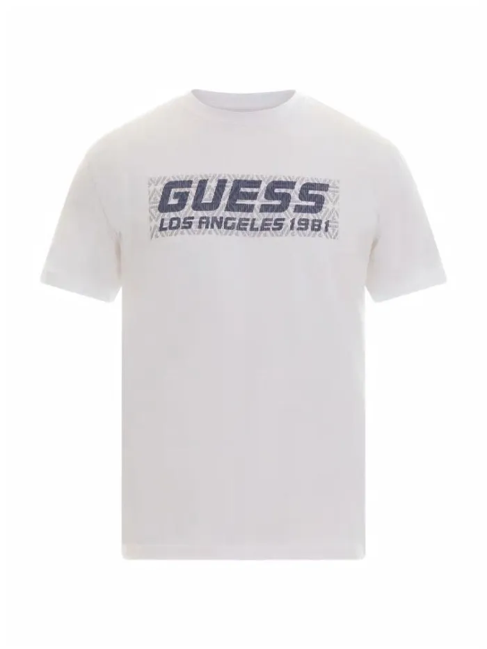 Men Front Logo Tshirt White Guess Tshirts And Polo Shirts