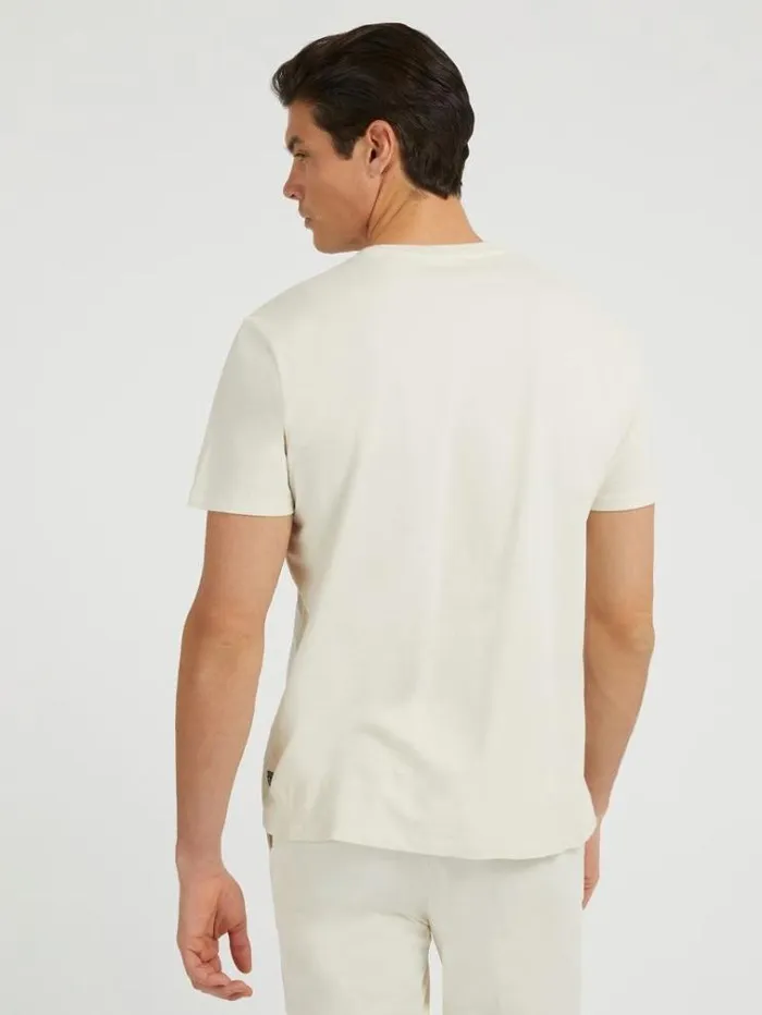 Men Front Logo Tshirt White Multi Guess Tshirts And Polo Shirts