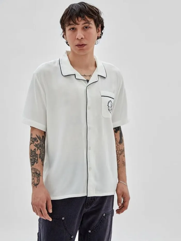 Men Front Pocket Shirt White Guess Shirts