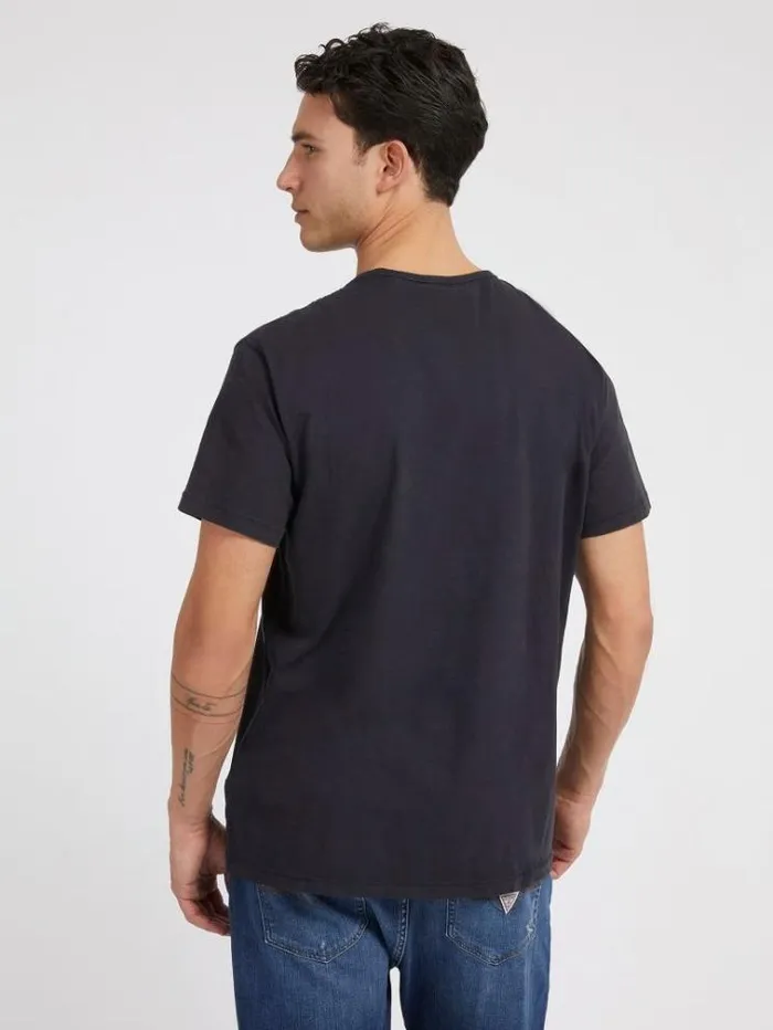 Men Front Pocket Tshirt Black Guess Tshirts And Polo Shirts