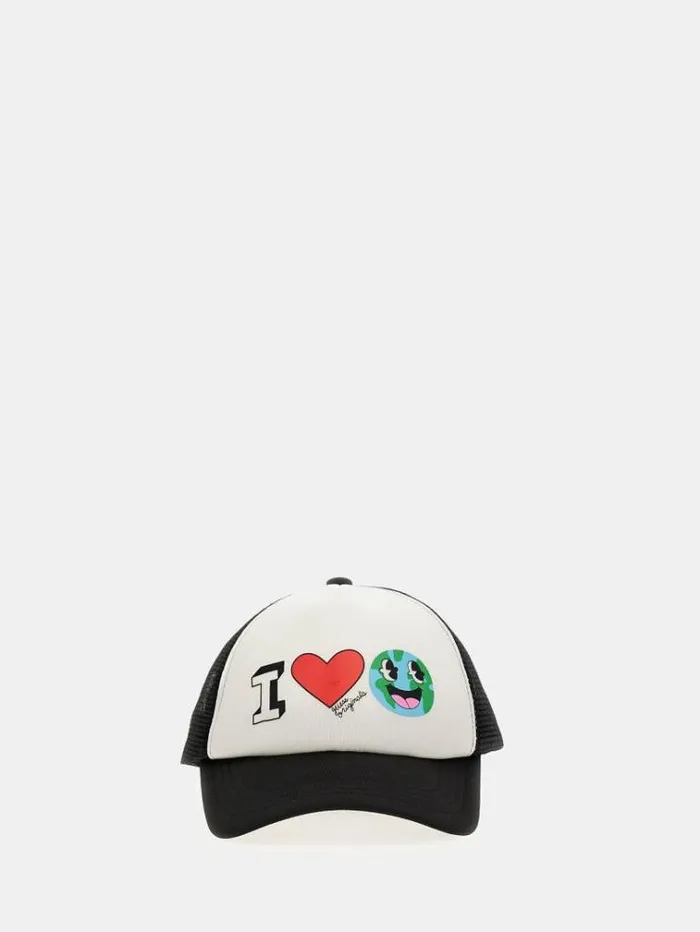 Men Front Print Baseball Cap Black Guess Scarves Hats Gloves