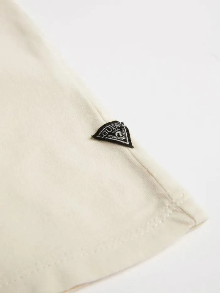 Men Front Print Tshirt White Multi Guess Tshirts And Polo Shirts