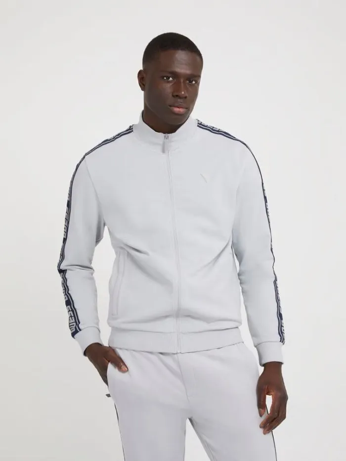 Men Full Zip Sweatshirt Grey Guess Knitwear And Sweatshirts