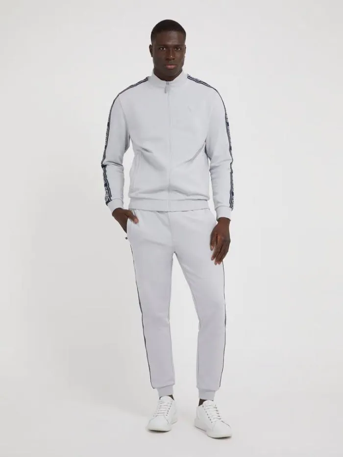 Men Full Zip Sweatshirt Grey Guess Knitwear And Sweatshirts