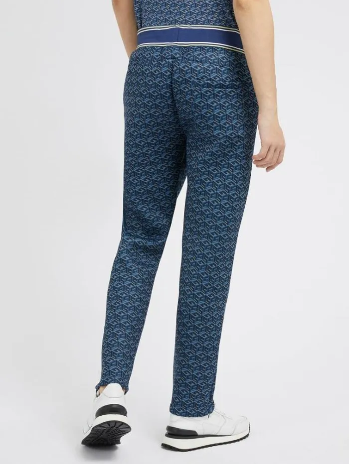 Men G Cube Logo Jogger Pants Blue Multi Guess Trousers