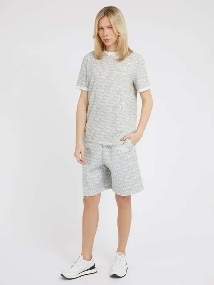 Men G Cube Logo Shorts White Multi Guess Shorts