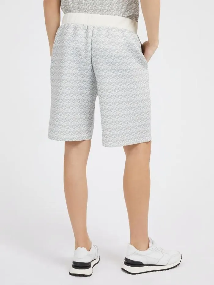 Men G Cube Logo Shorts White Multi Guess Shorts