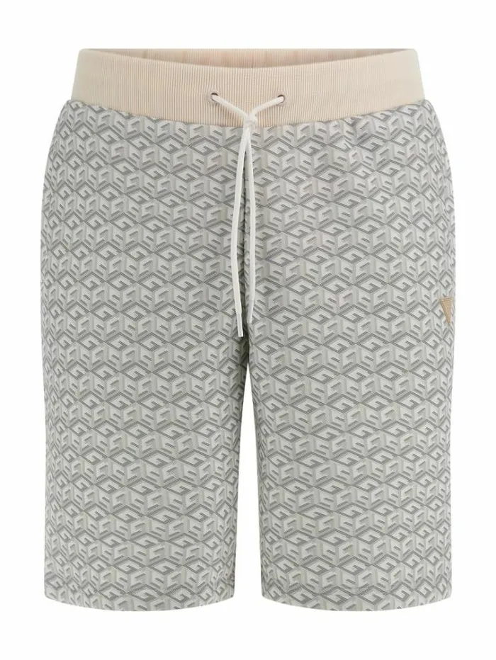 Men G Cube Logo Shorts White Multi Guess Shorts
