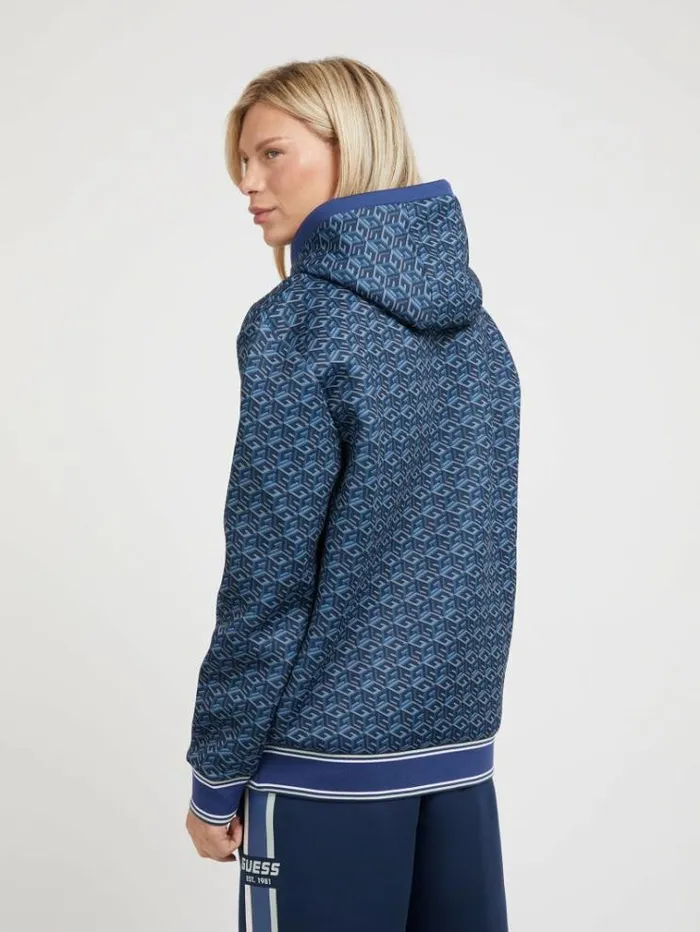 Men G Cube Logo Sweatshirt Blue Multi Guess Knitwear And Sweatshirts