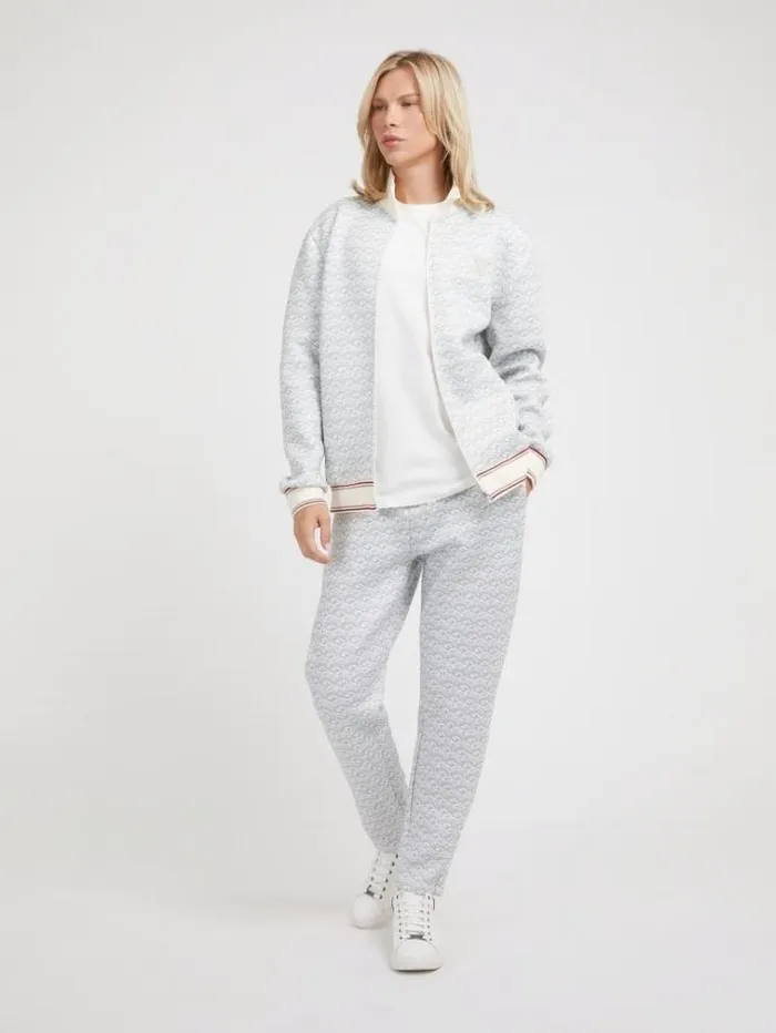 Men G Cube Logo Swetshirt White Multi Guess Knitwear And Sweatshirts