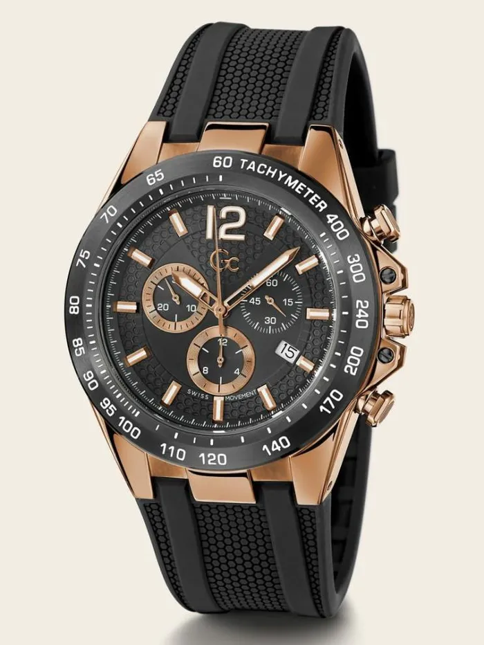 Men Gc Quartz Chronograph Watch Black Guess Watches
