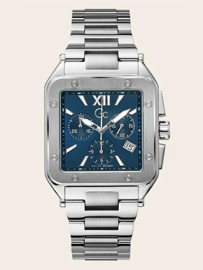 Men Gc Quartz Chronograph Watch Silver Guess Watches