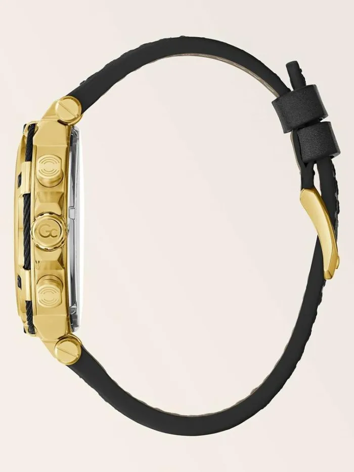 Men Gc Real Leather Chronograph Watch Multi Gold Guess Watches