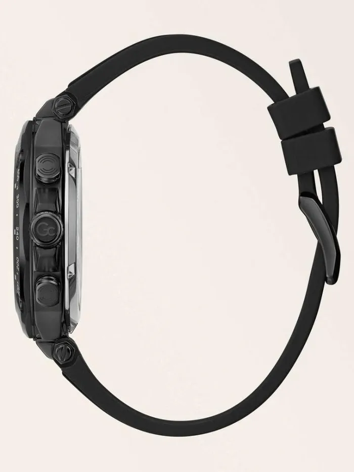 Men Gc Silicone Chronograph Watch Black Guess Watches